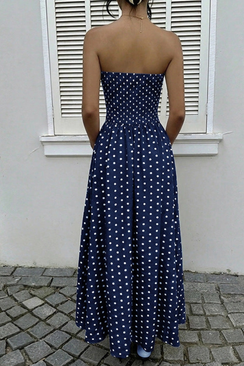 strapless polka dot dress Red 4% Elastane self-portrait - Cream Polka Dot
