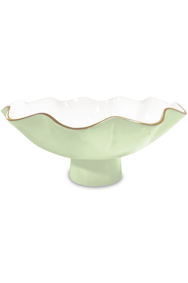 Encanto Carola Large Round Platter, Cream & White