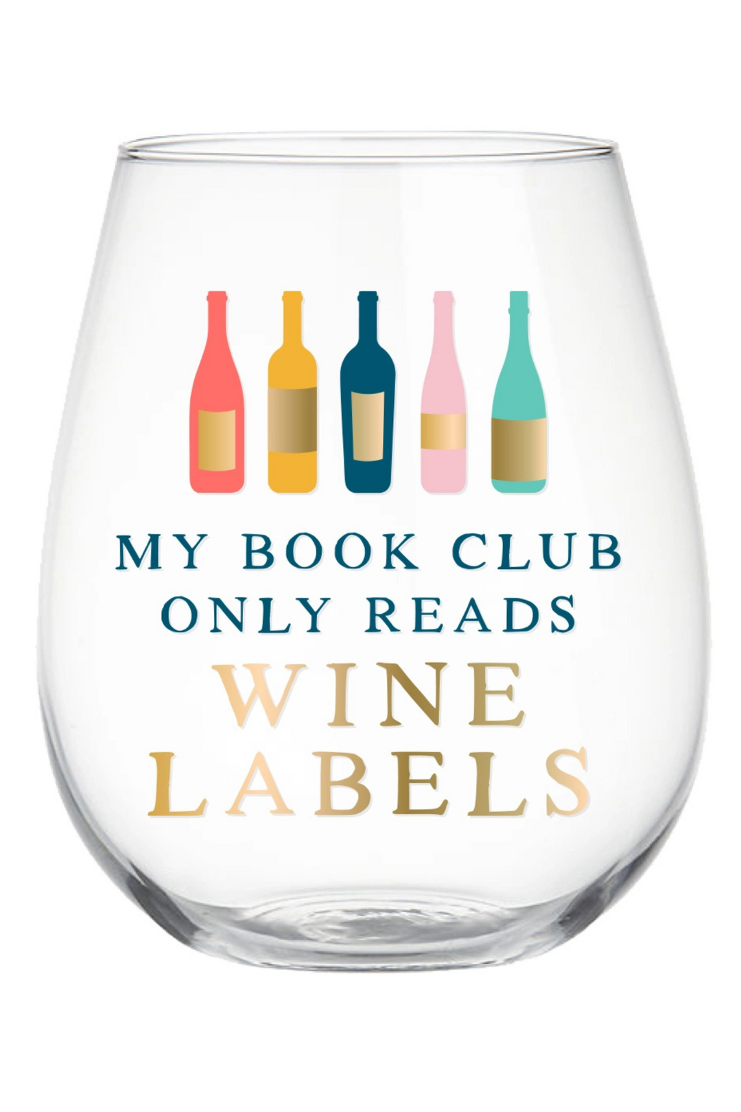Book Club Stemless Wine Glass