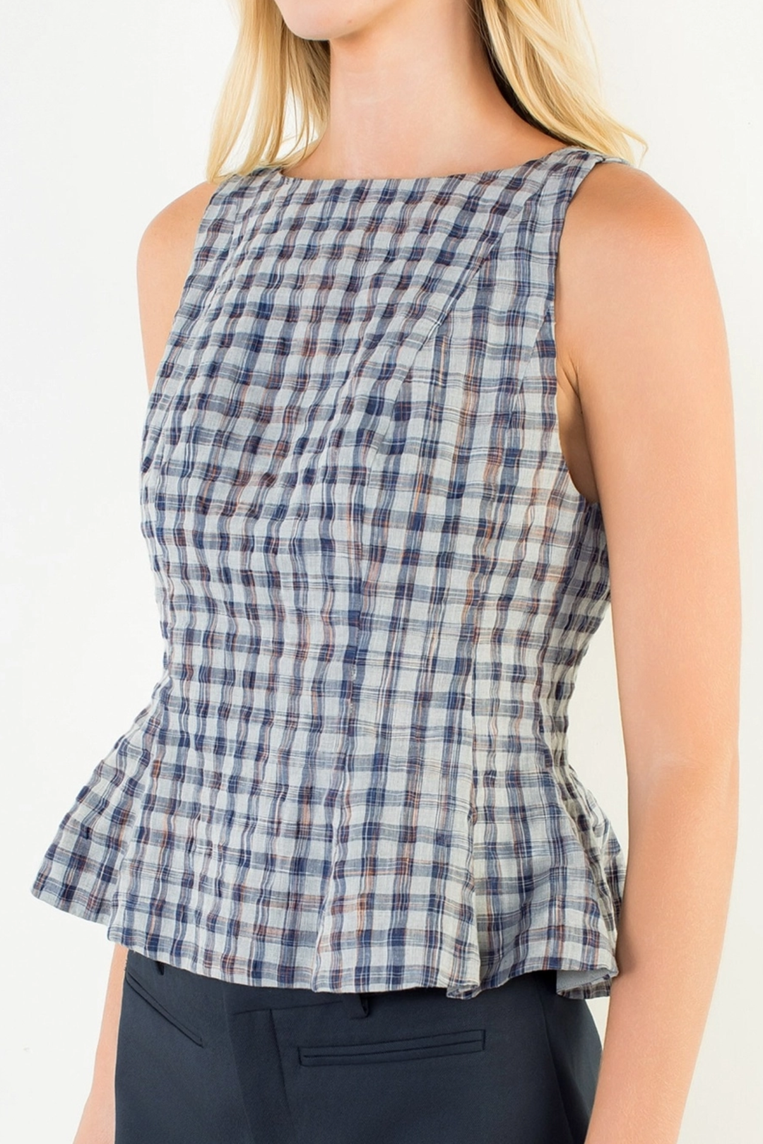 Plaid Sleeveless Peplum Top – Edie Boutique
