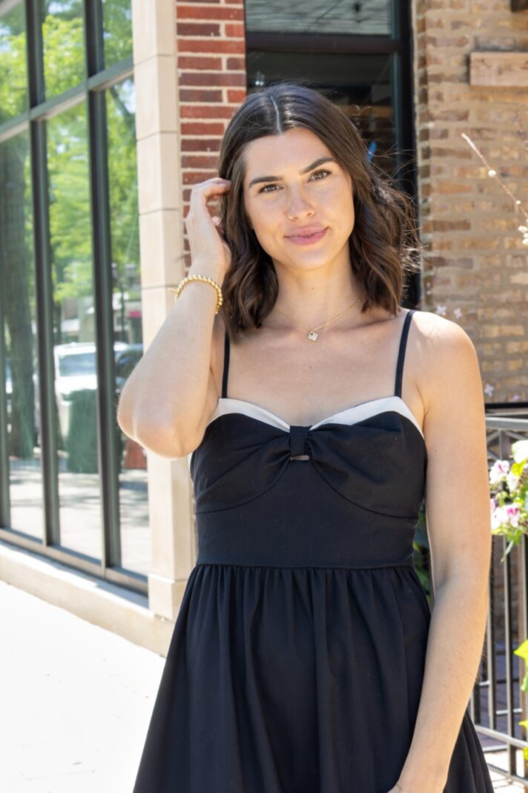 bow strap midi dress English Factory