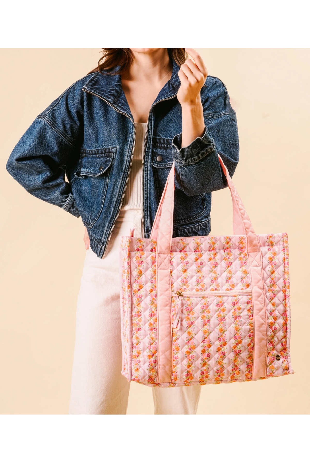 The Everyday Quilted Tote Bag Pink – Edie Boutique The Everyday Quilted Tote Bag Pink – Edie Boutique