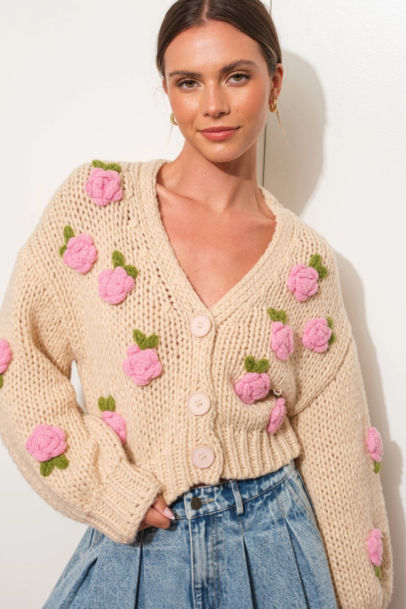 TTT MSW Rose Jacquard Knit Cardigan