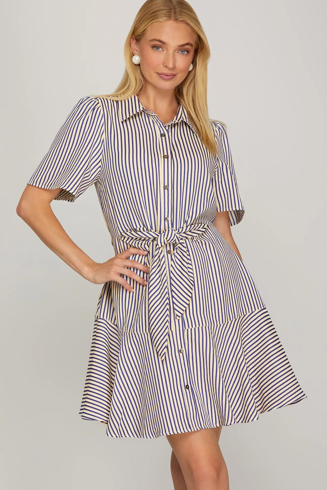 edie mini dress Front Tie Striped Mini Dress Small