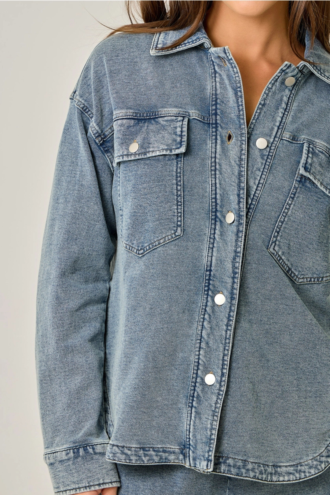 Washed Knit Denim Jacket – Edie Boutique
