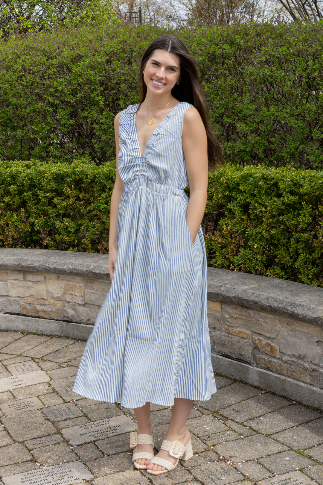 Melina Stripe Dress Blue Small Melina Stripe Dress Blue Small