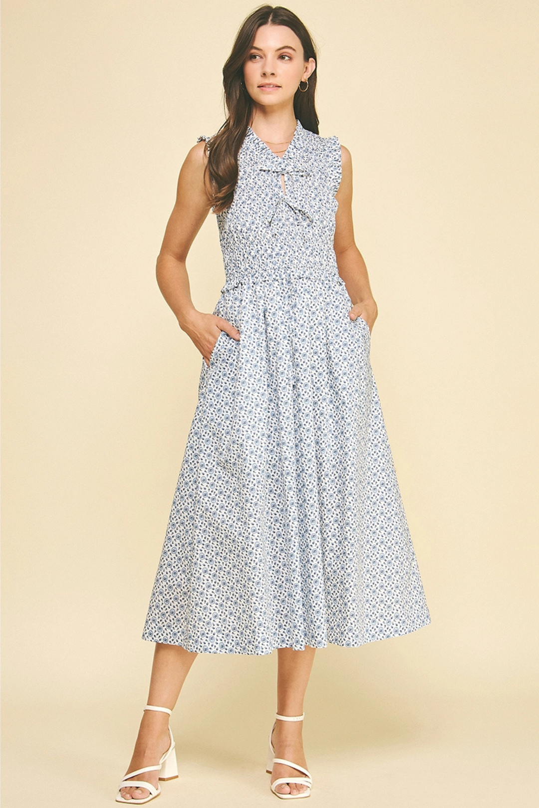 front tie midi dress Floral Front Tie Midi Dress – Edie Boutique