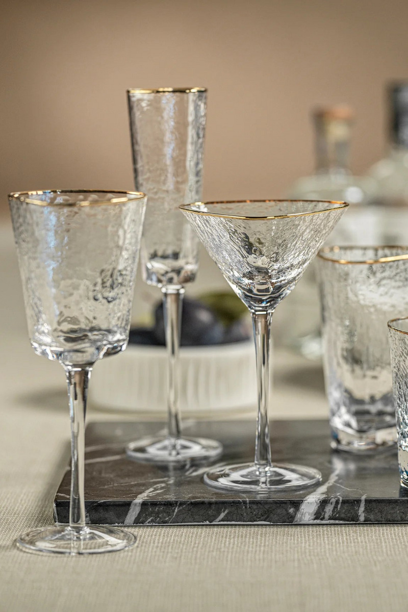 Champagne Flue - Gold Rim Glassware