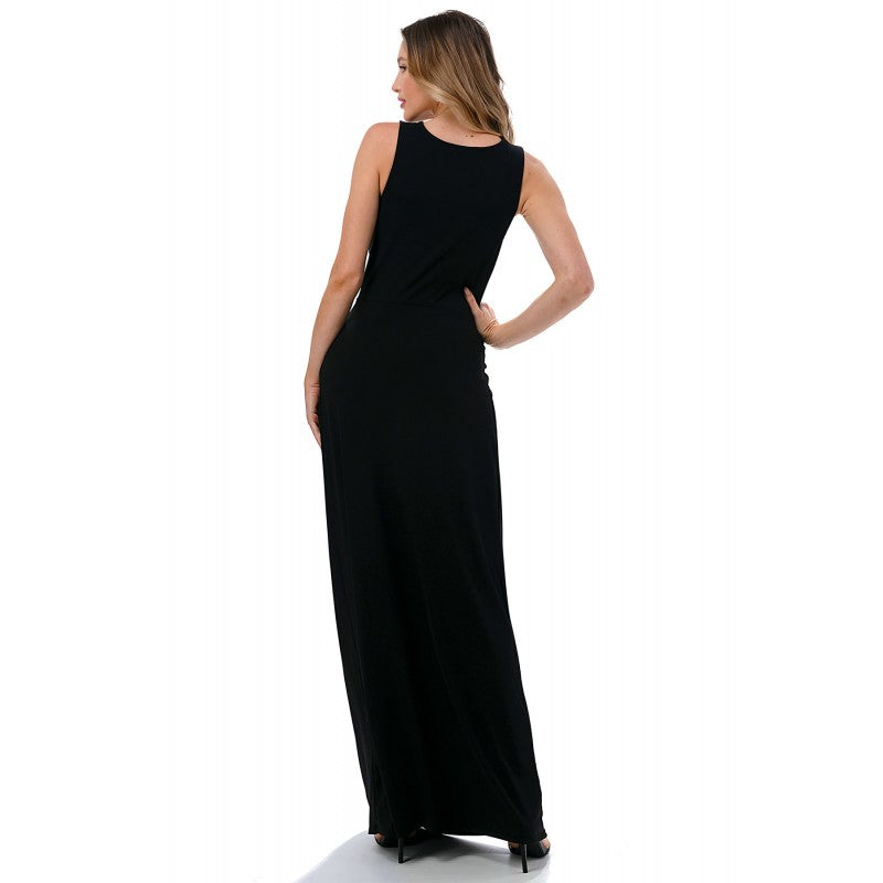 Ariella Twist Front Maxi Dress Black Small